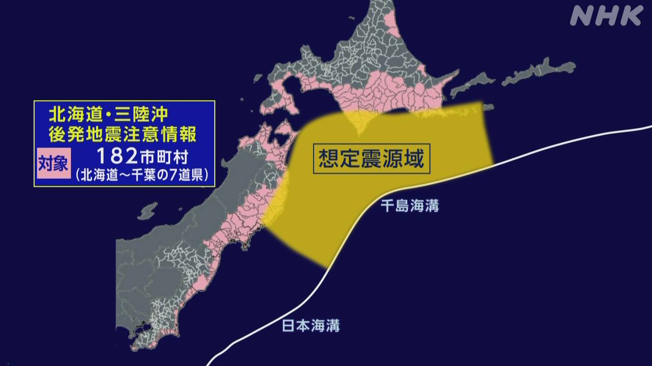 「182の市や町などでは大きい地震のときの準備をしてほしい」